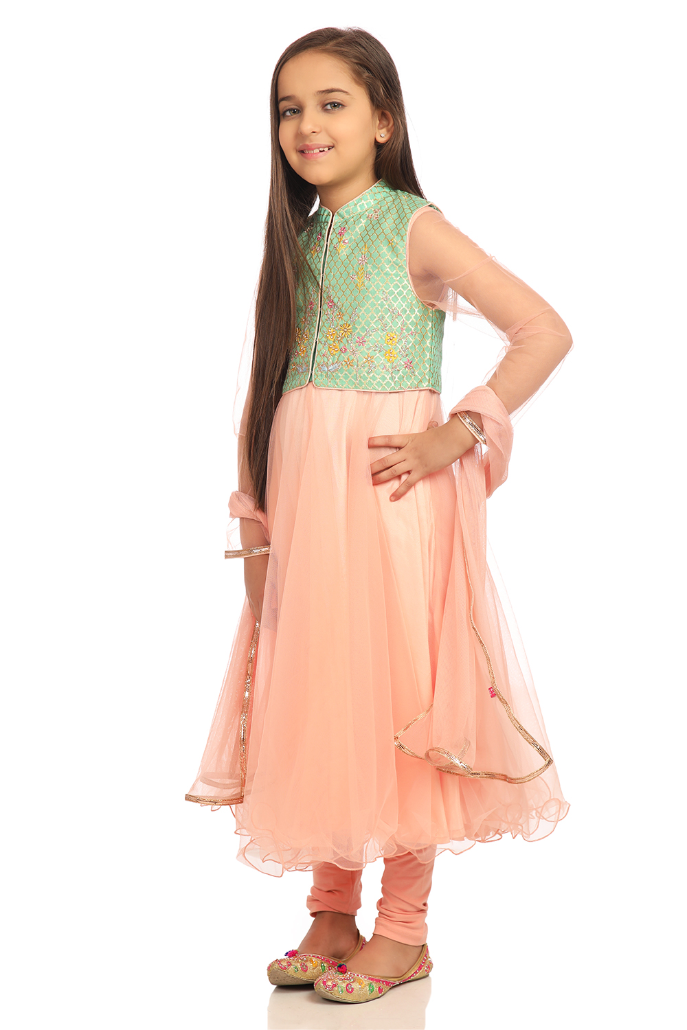 Peach Anarkali Suit-Set image number 2