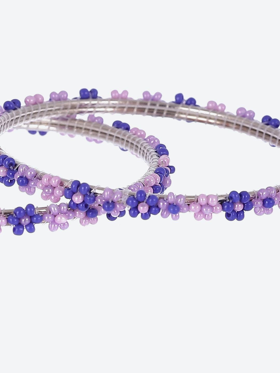 Purple Metal & Beads Bangles image number 2
