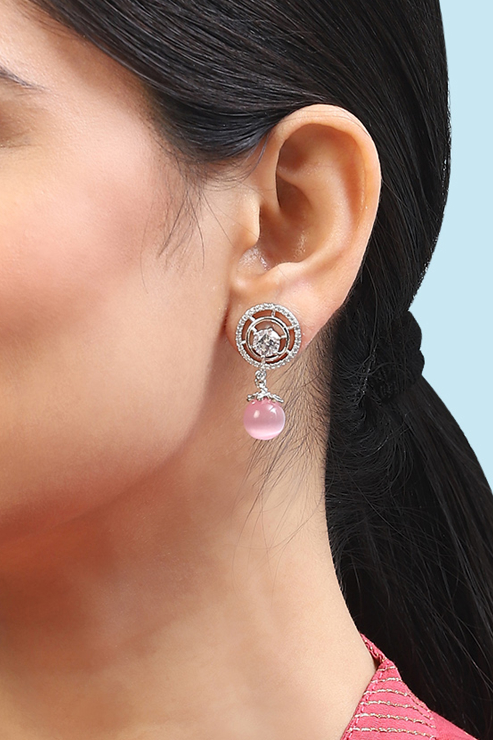 Light Pink Brass Earrings image number 1