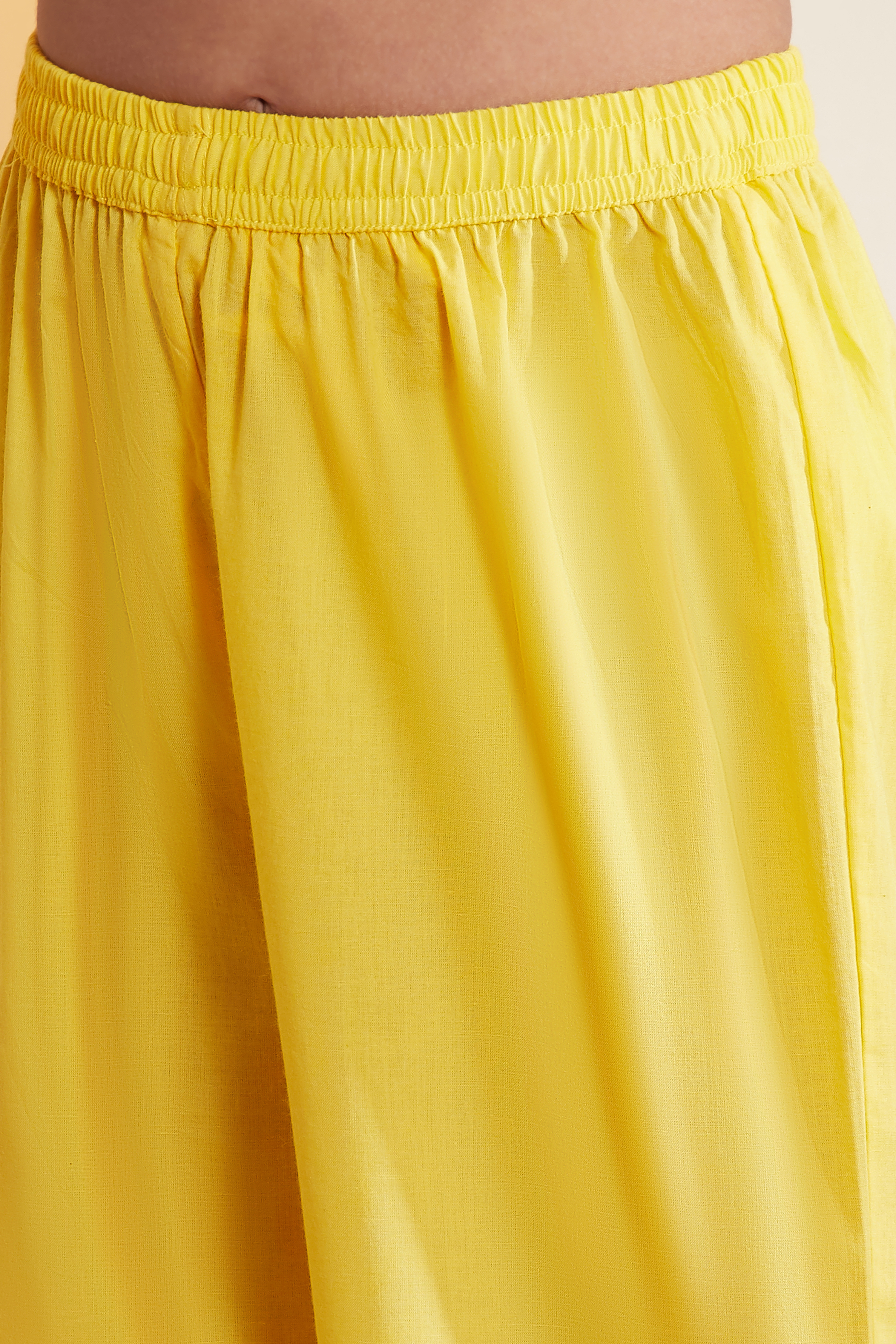 Yellow Cotton Floral Printed Anarkali Kurta Set image number 2