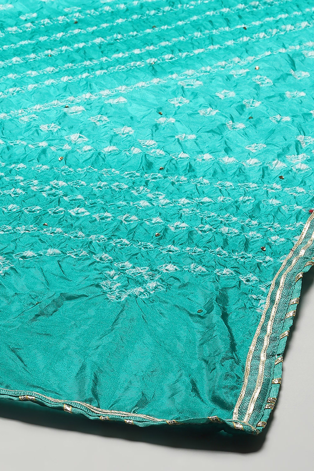 Blue Green Silk Blend Unstitched Suit set image number 4