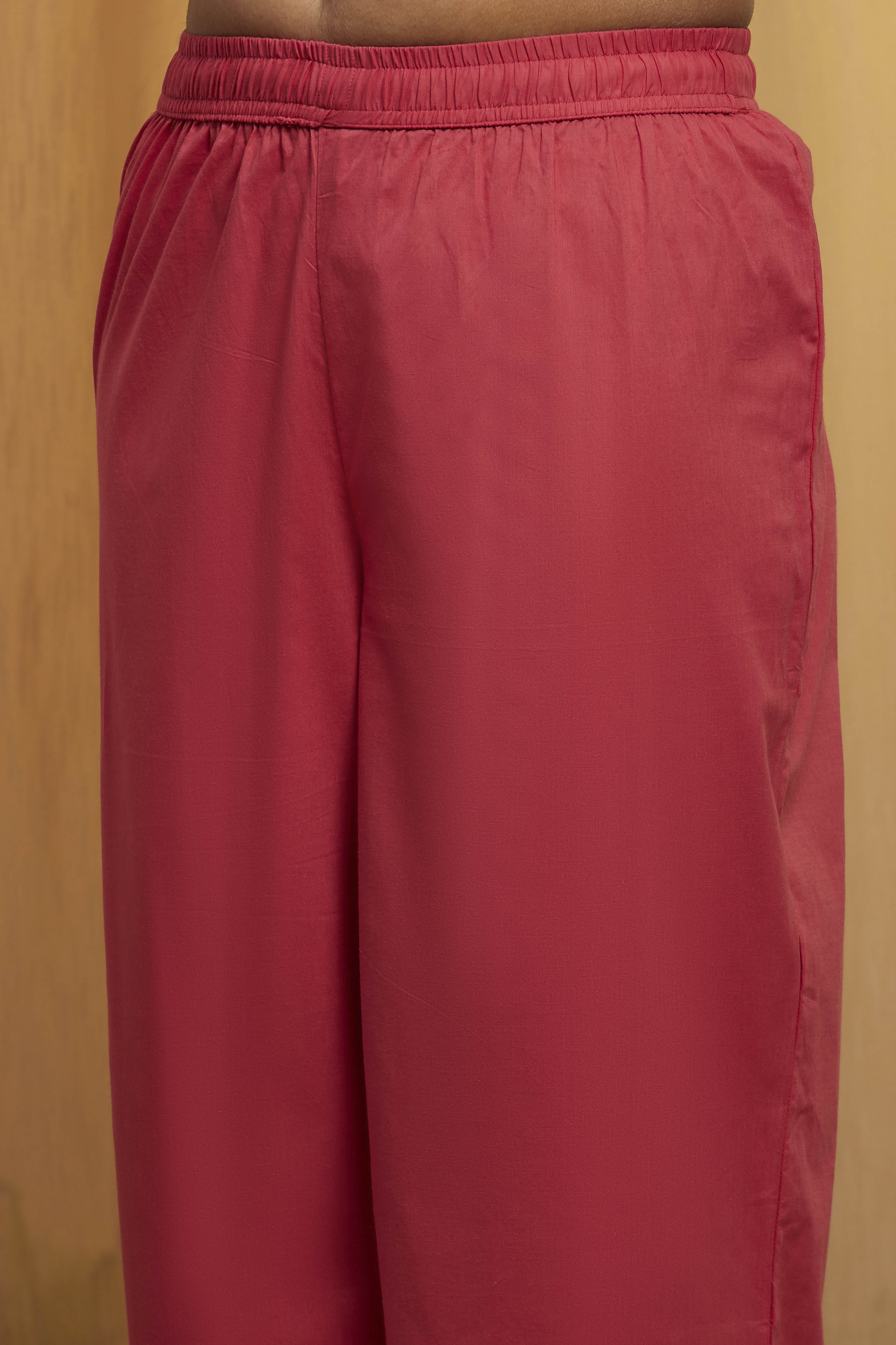 Pink Viscose Blend Floral Design Kalidar Kurta Set image number 2