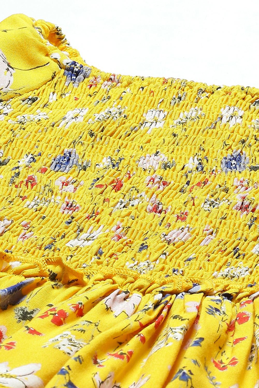 Yellow Straight Rayon Printed Dress image number 1