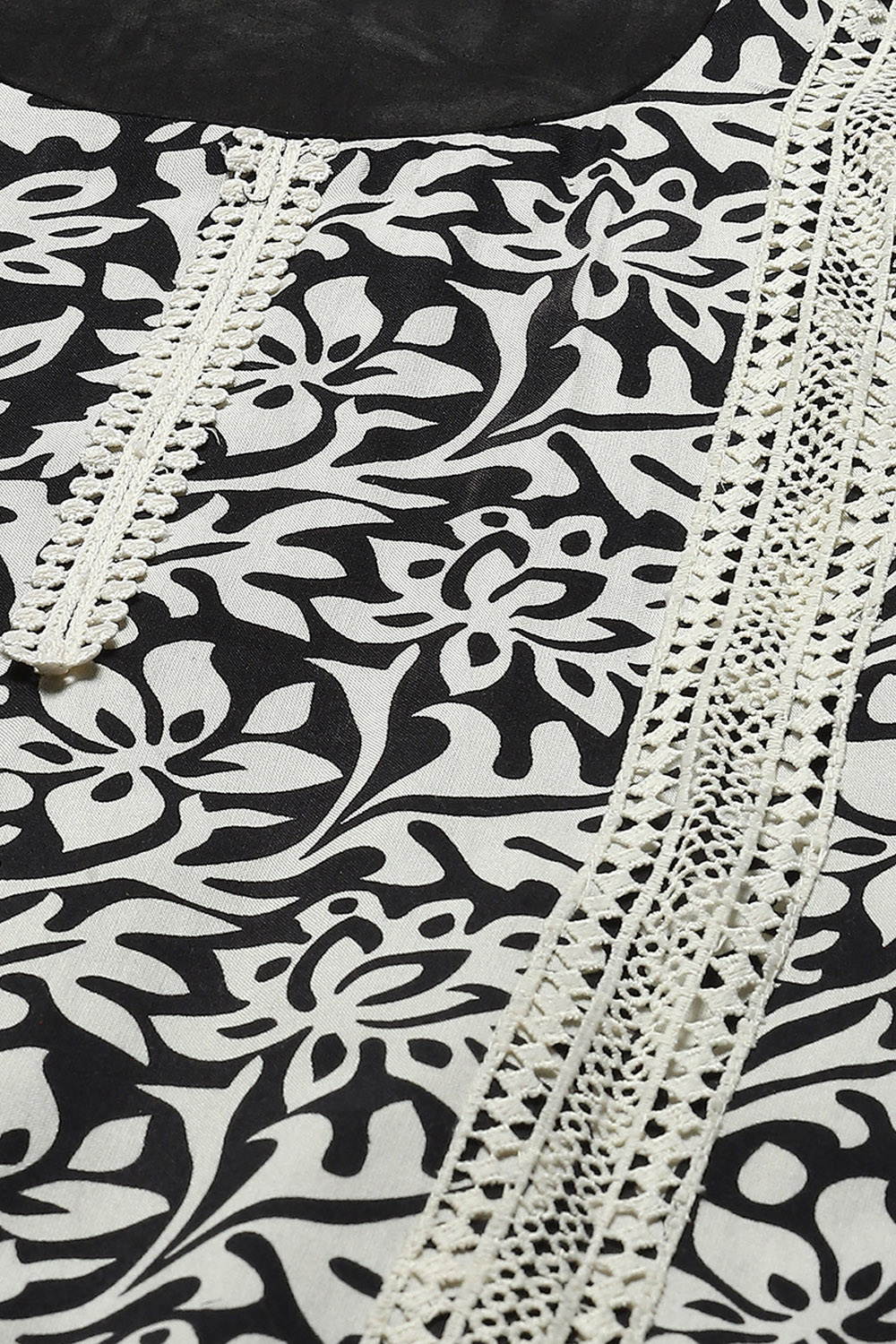 White Black Rayon Unstitched Suit Set image number 2