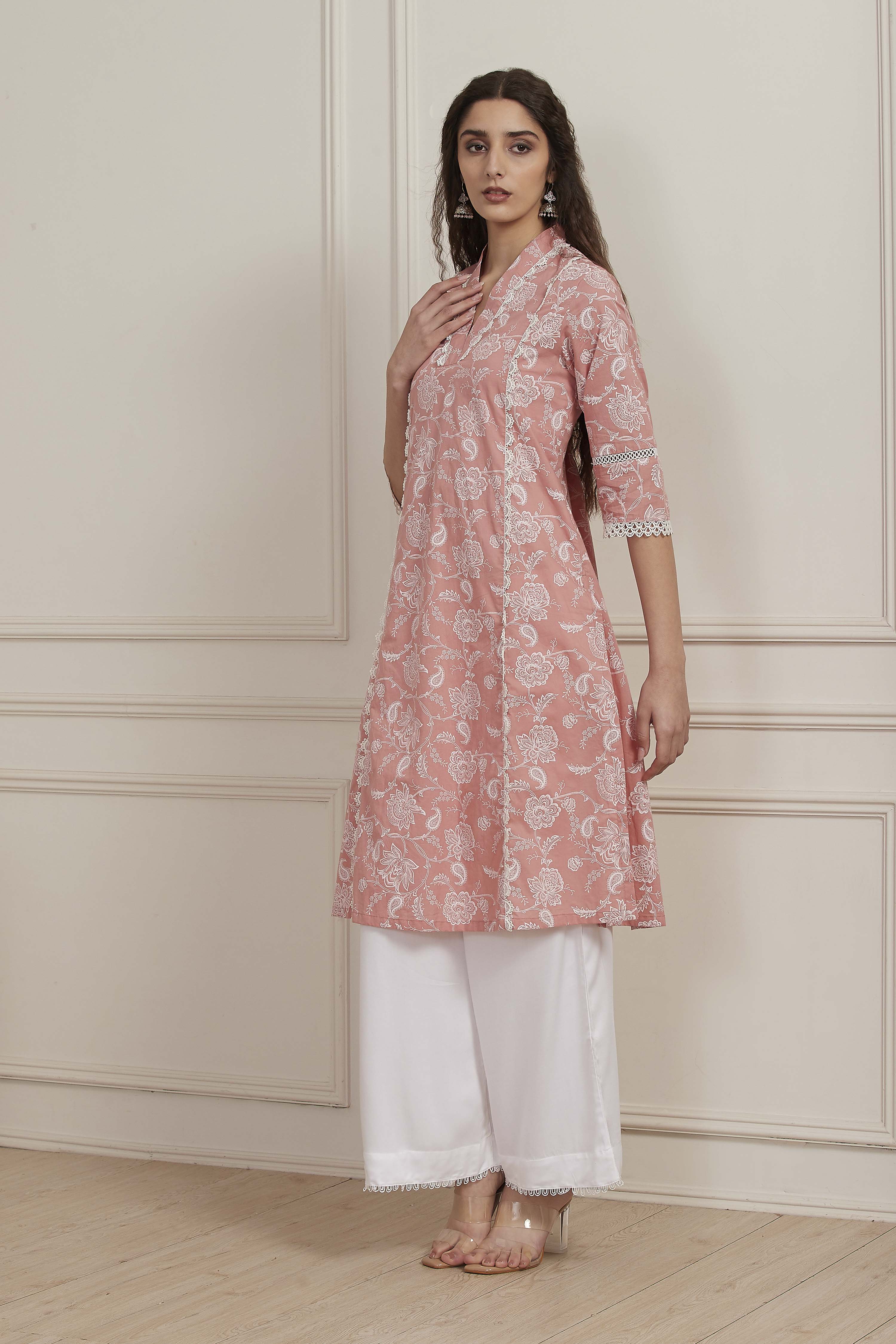 Blue Cotton Straight Kurta image number 2