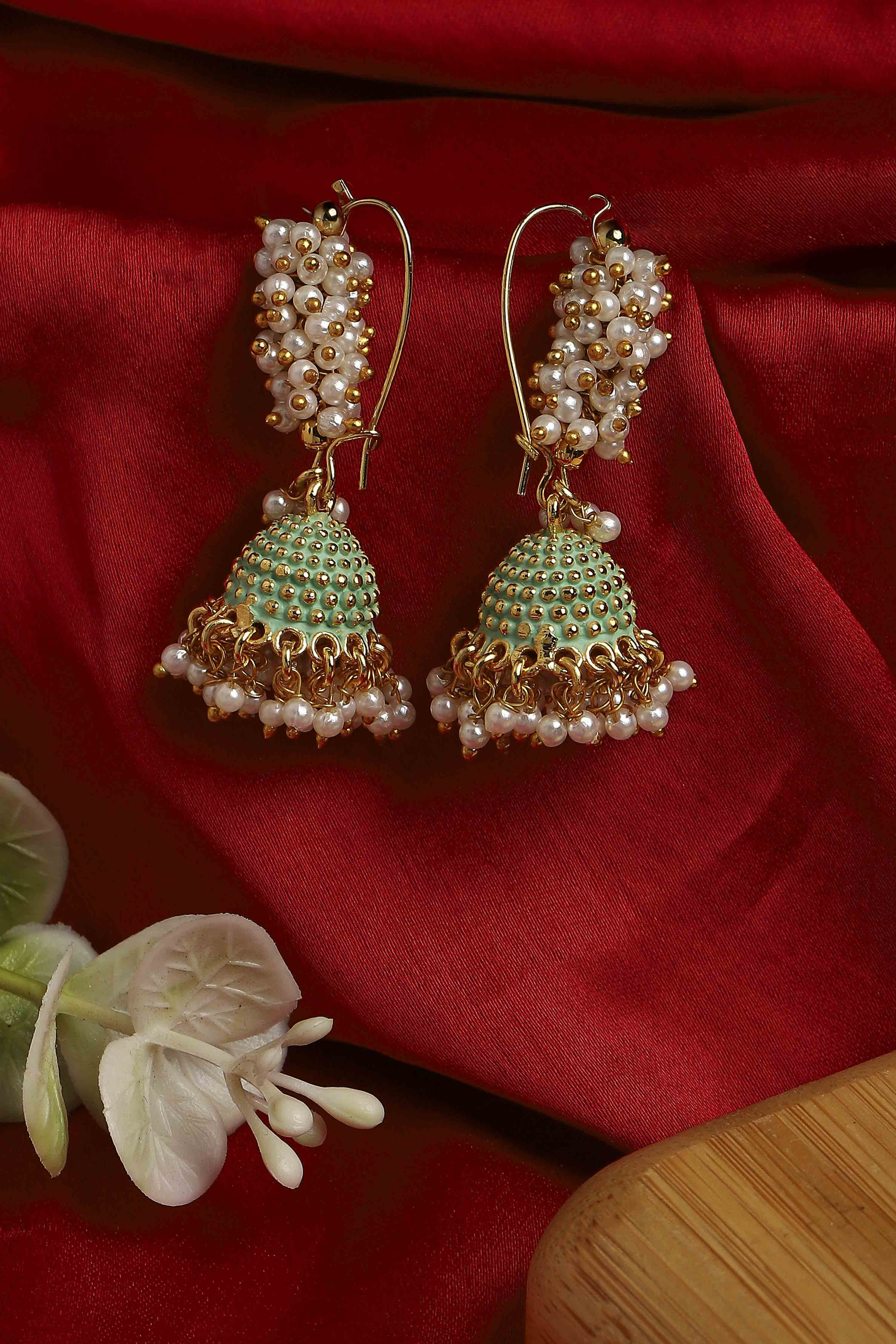 Champagne Brass Jhumka image number 0
