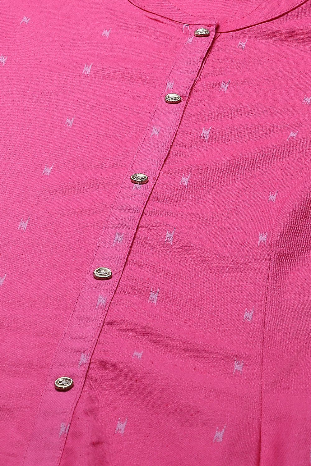 Pink Cotton Blend A-Line Printed Kurta image number 1