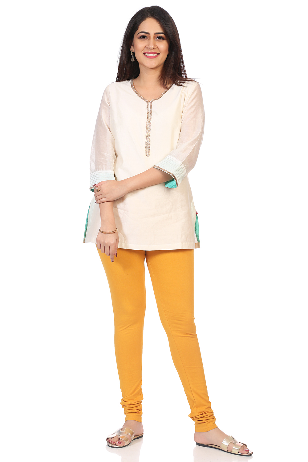 Teal Cotton Dyed Churidar image number 5