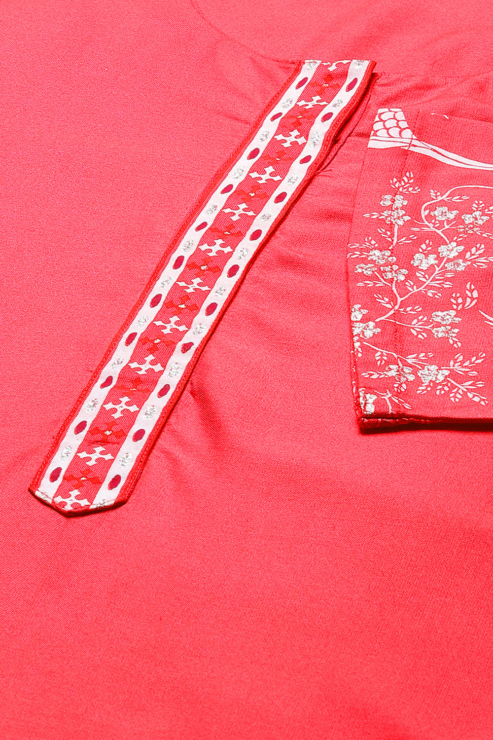 Red Straight Viscose Kurta image number 1