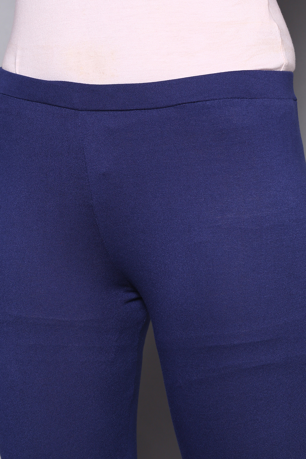 Navy Viscose & Lycra Leggings image number 1