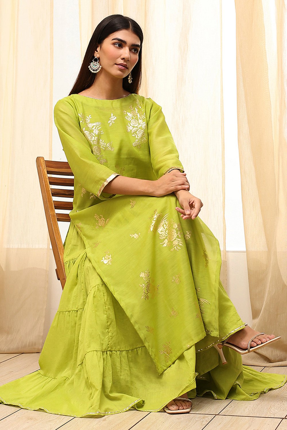 Black Poly Chanderi  Dress image number 1
