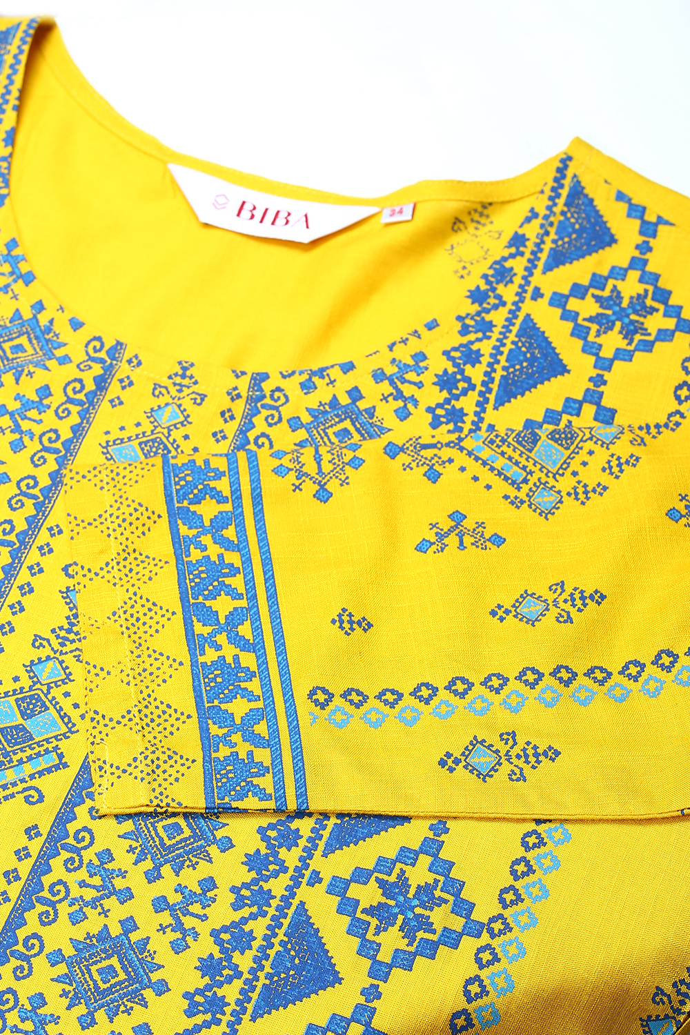 Mustard Rayon Straight Printed Kurta image number 1