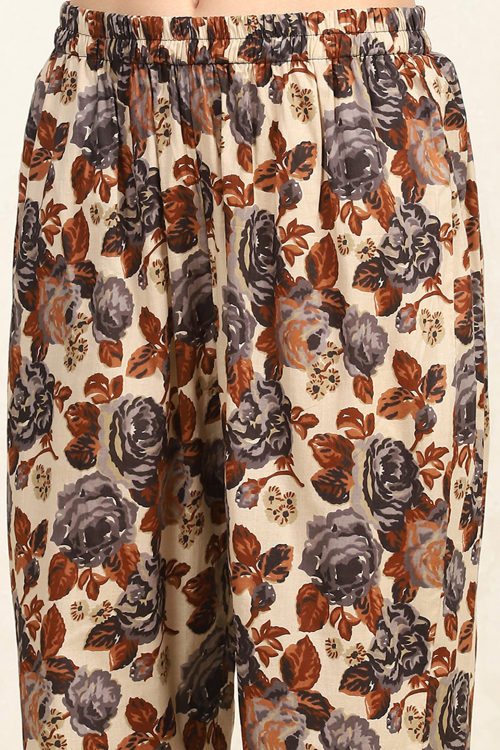Rust Cotton Unstitched Suit Set image number 3