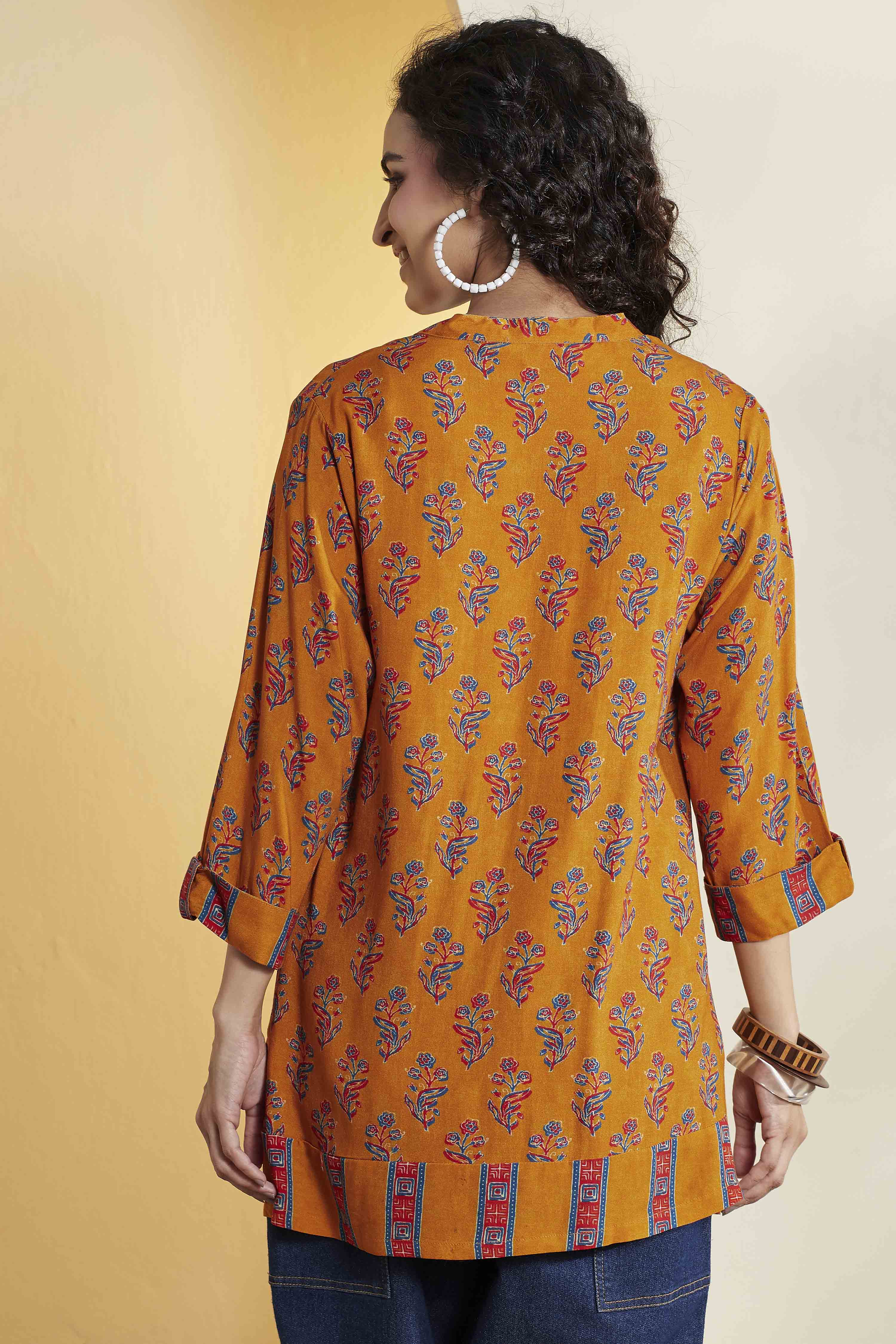 Indigo Viscose Rayon Straight Kurta image number 5