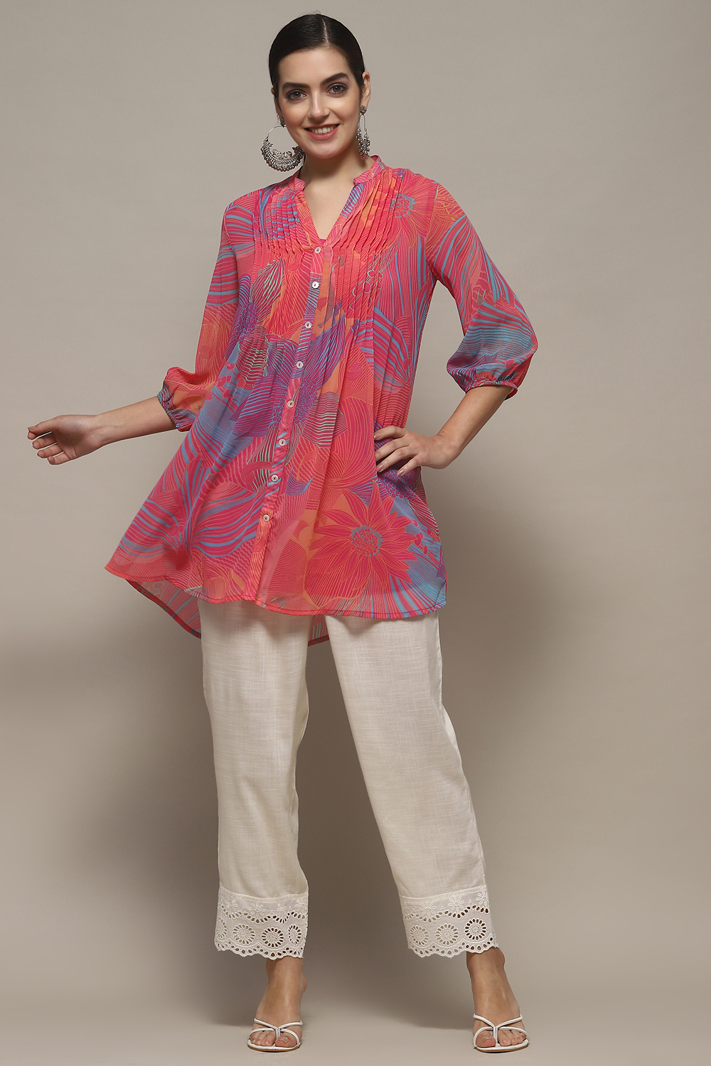 Blue Polyester Straight Kurta image number 0