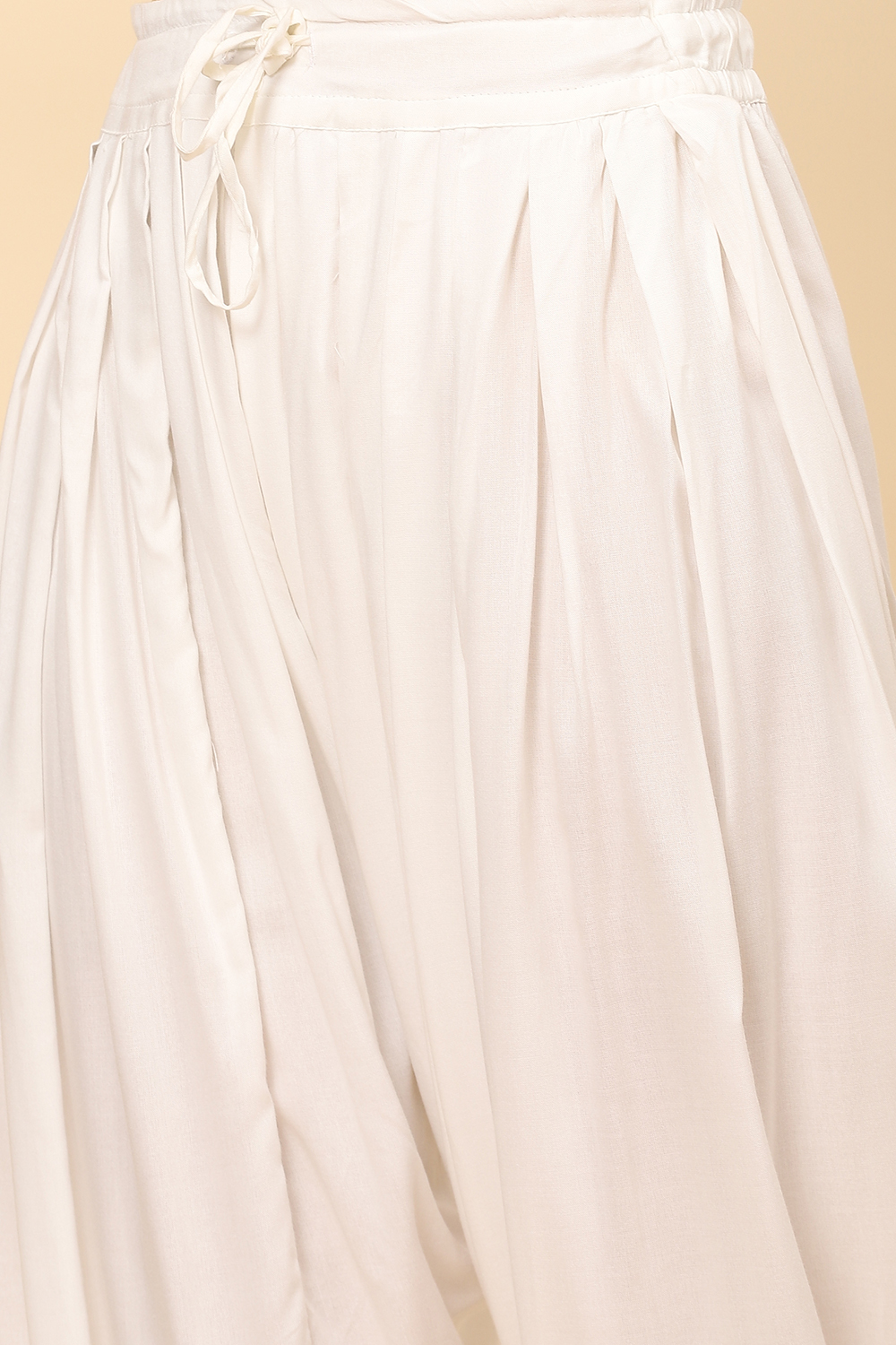 White Rayon Asymmetric Kurta Salwar Pant Suit Set image number 3