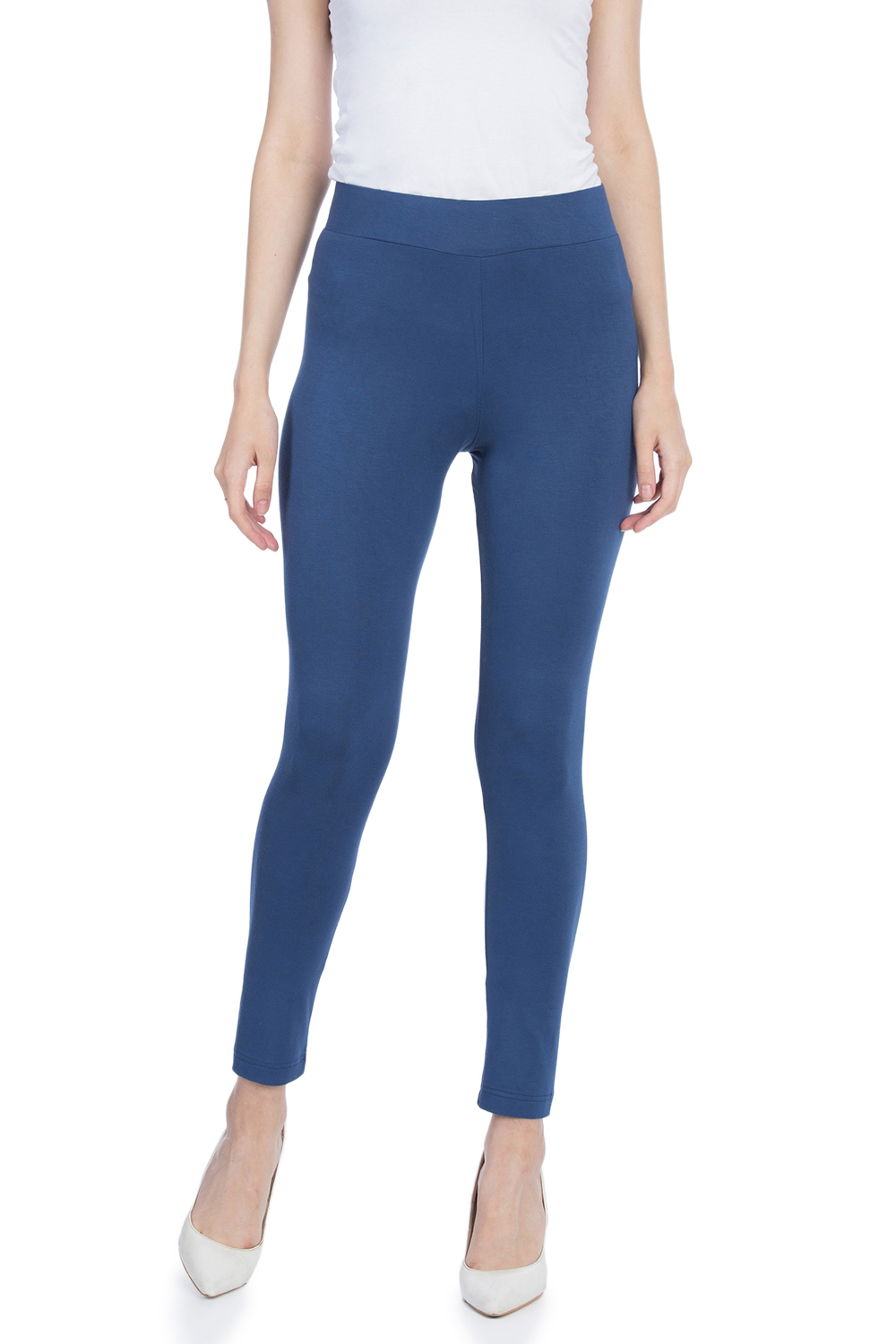 Indigo Cotton And Art Silk Leggings image number 0