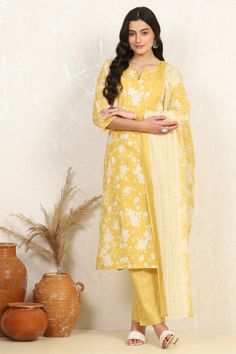 Rama Cotton Screen Print Unstitched Suit Set image number 7