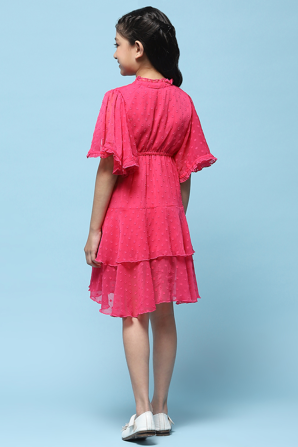 Pink Polyester Tired Dress image number 3