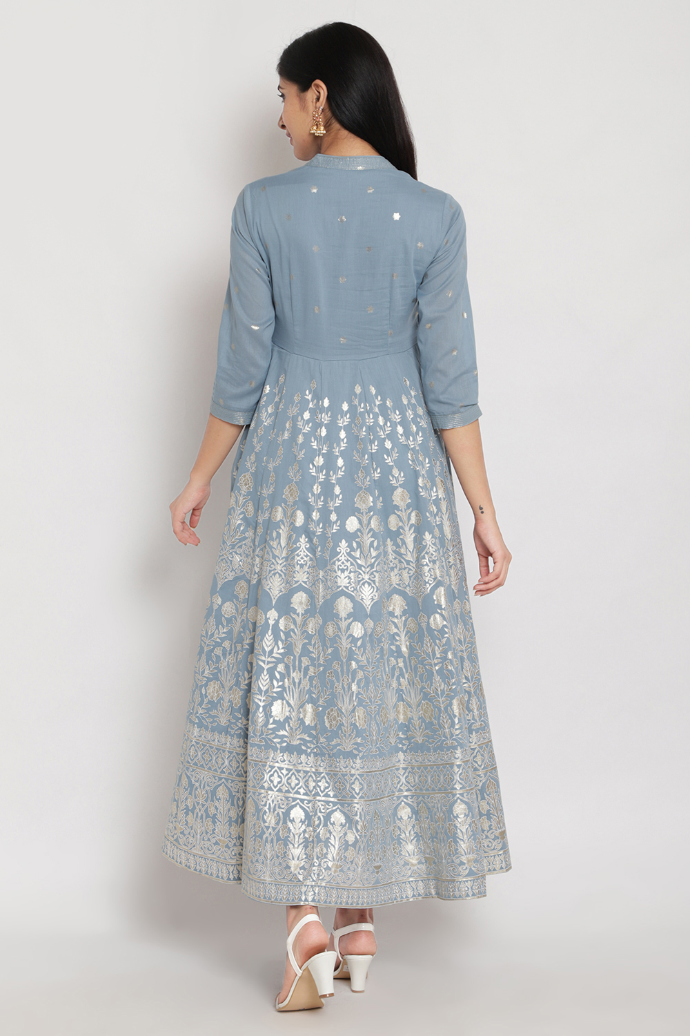 Off White Cotton Dress image number 6