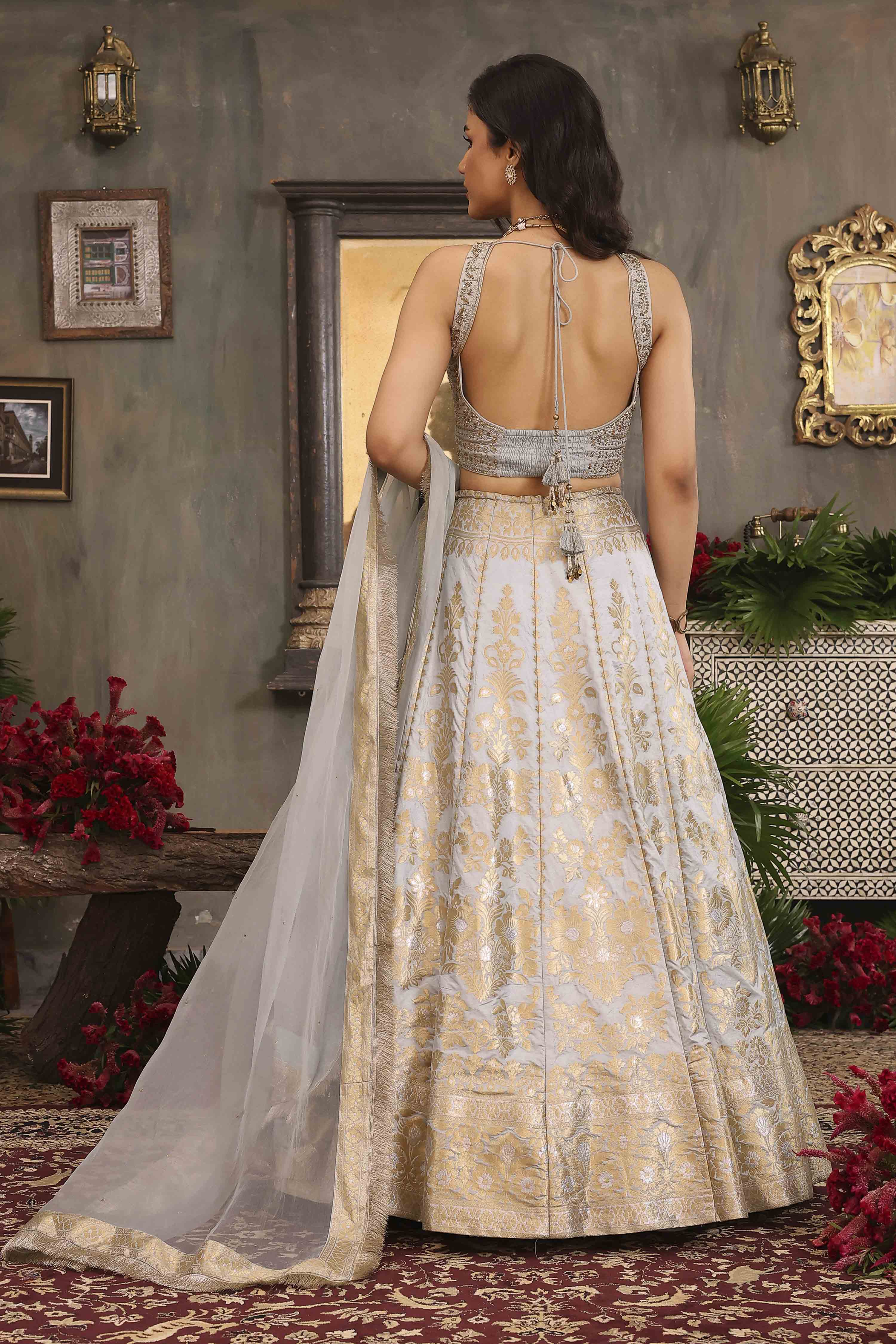 Fuchsia Cotton Kalidar Dyed Lehenga Set image number 4