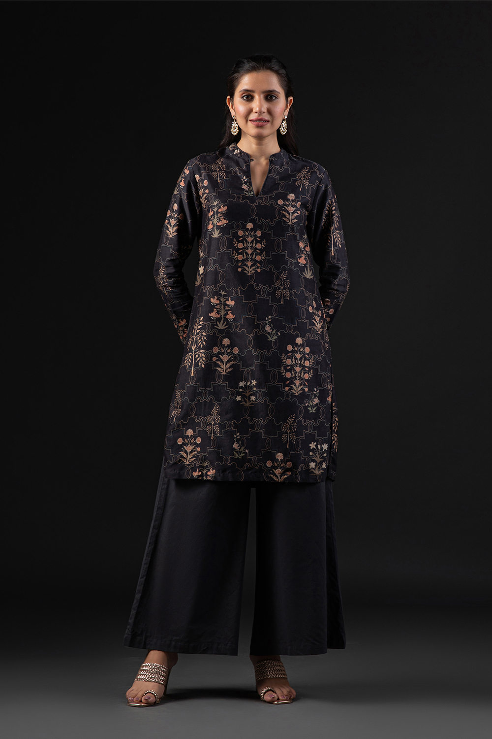Rohit Bal Off White Cotton Silk Straight Printed Suit Set image number 6