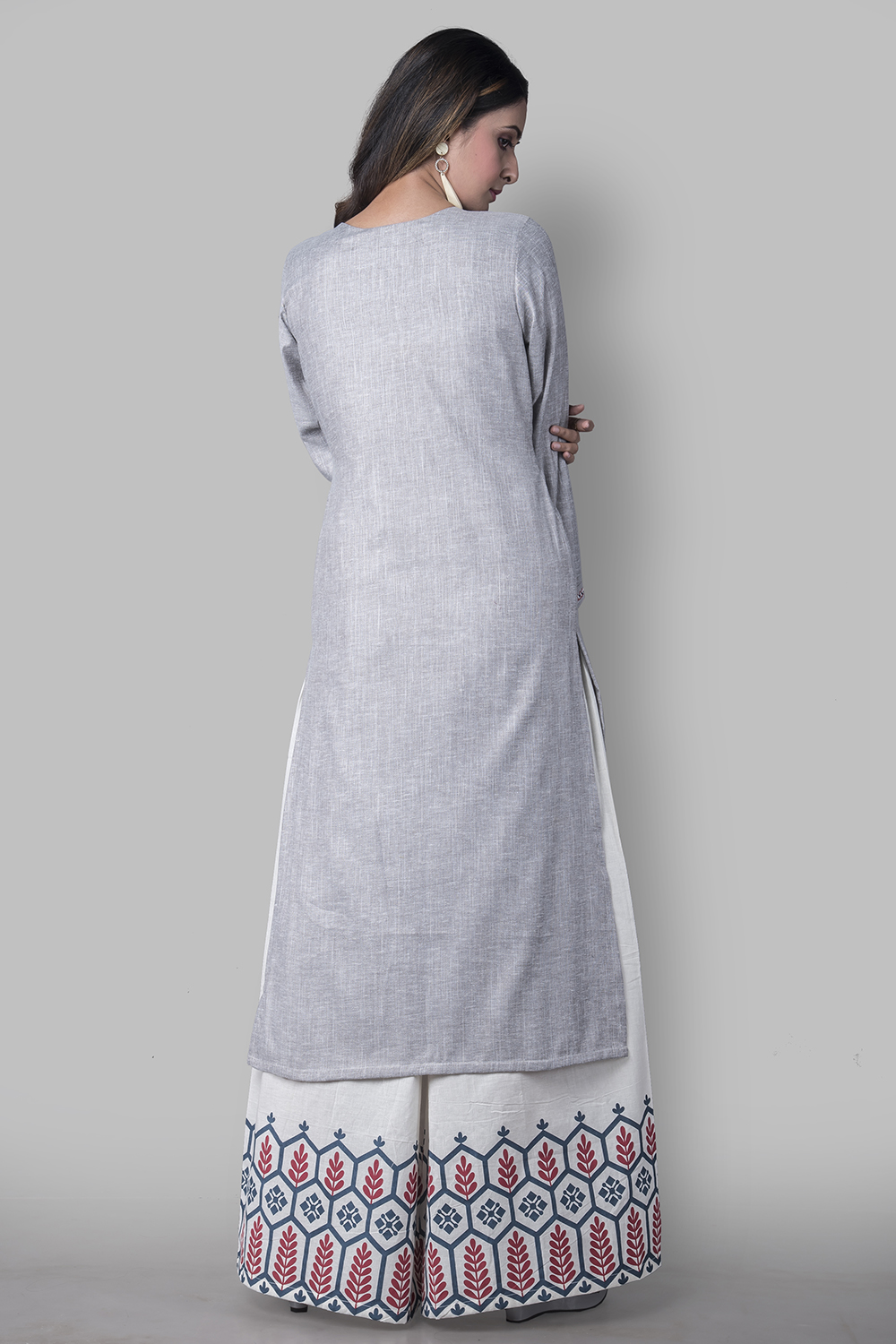 Grey Cotton Easy Stitch Suit Set image number 6