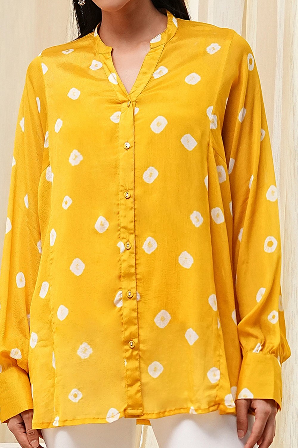 Blue Viscose Rayon Straight Shirt image number 1