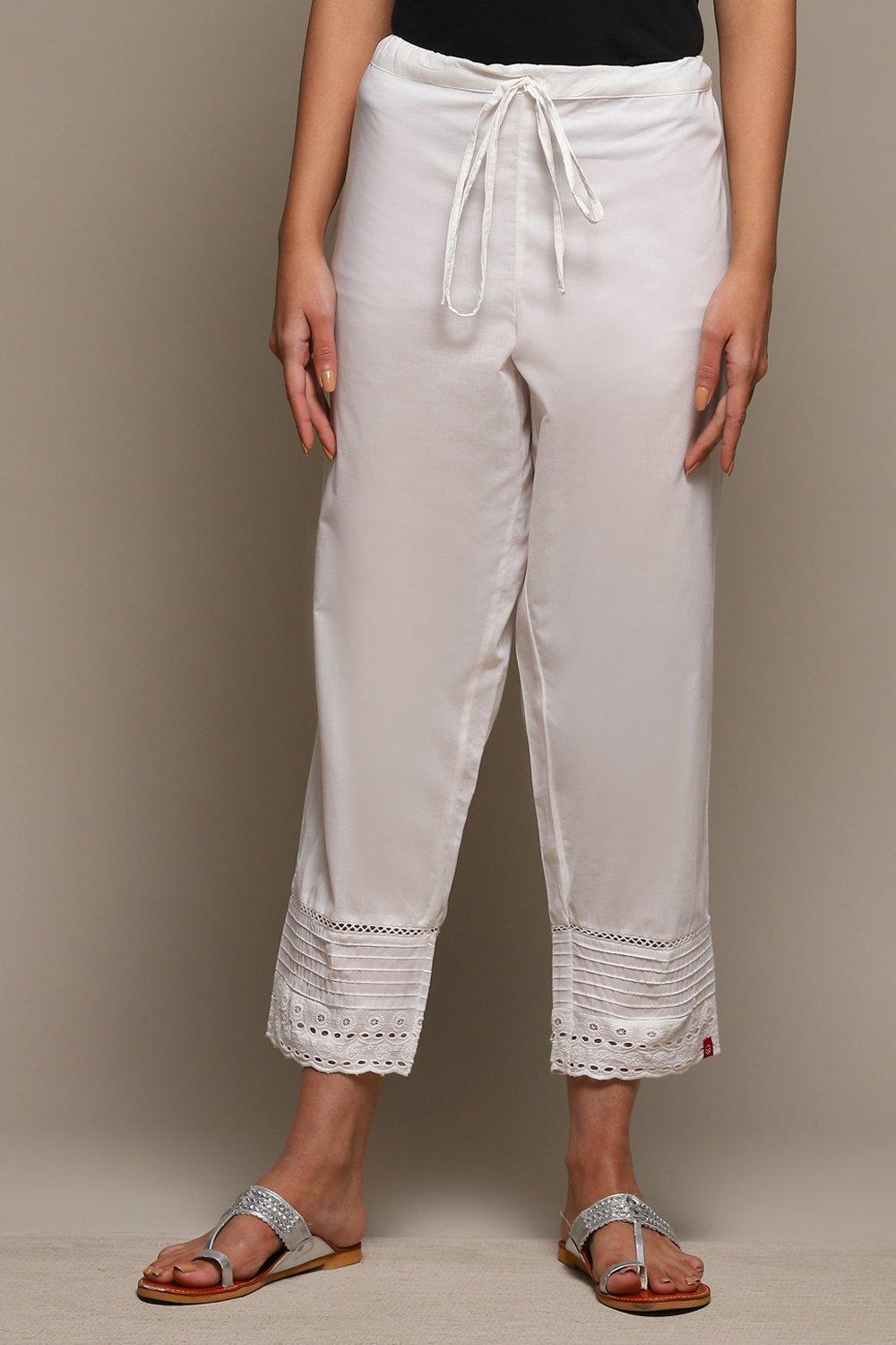 Navy Cotton Narrow Pants image number 5