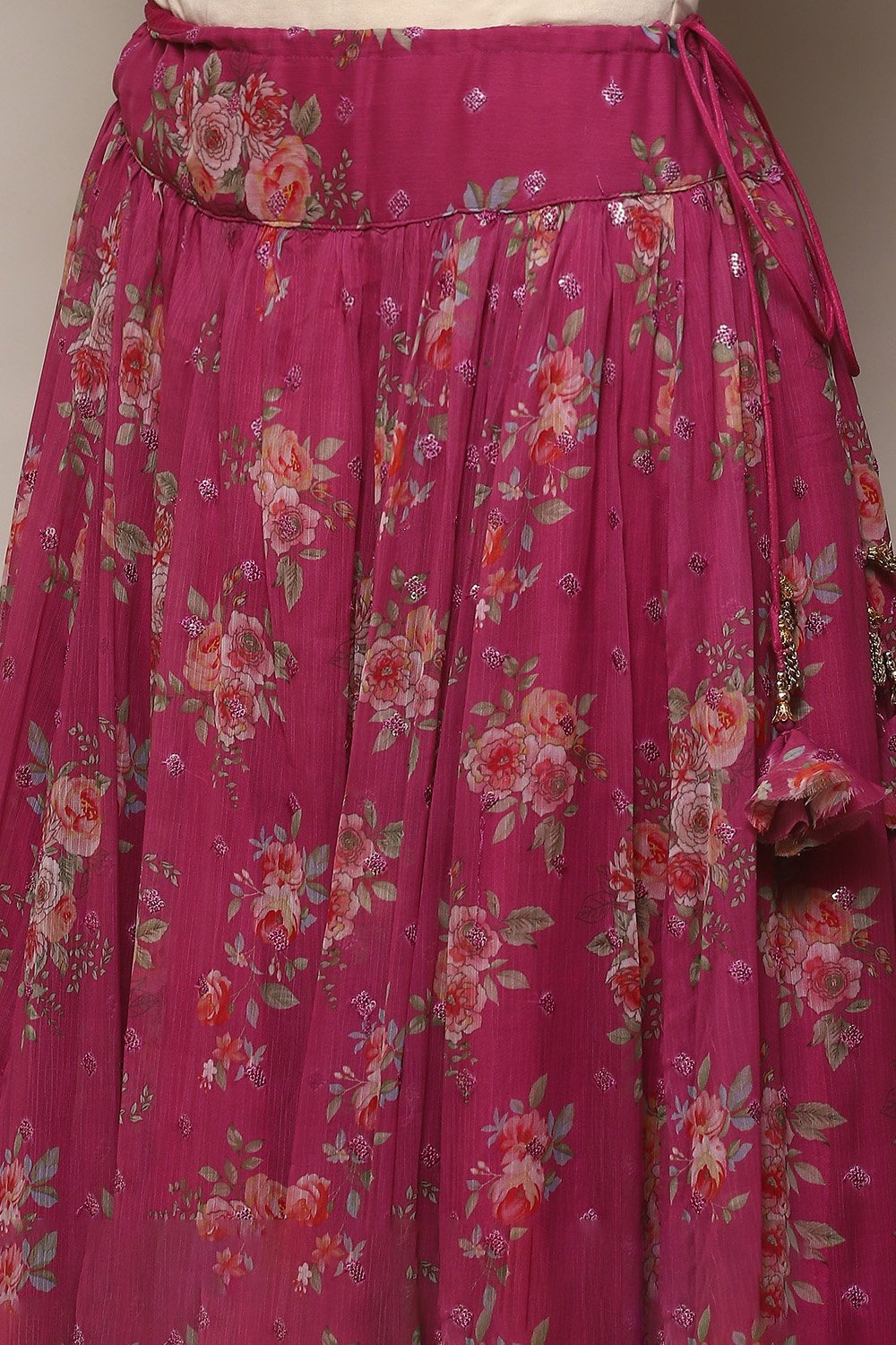 Pink Polyester Straight Lehenga Set image number 2