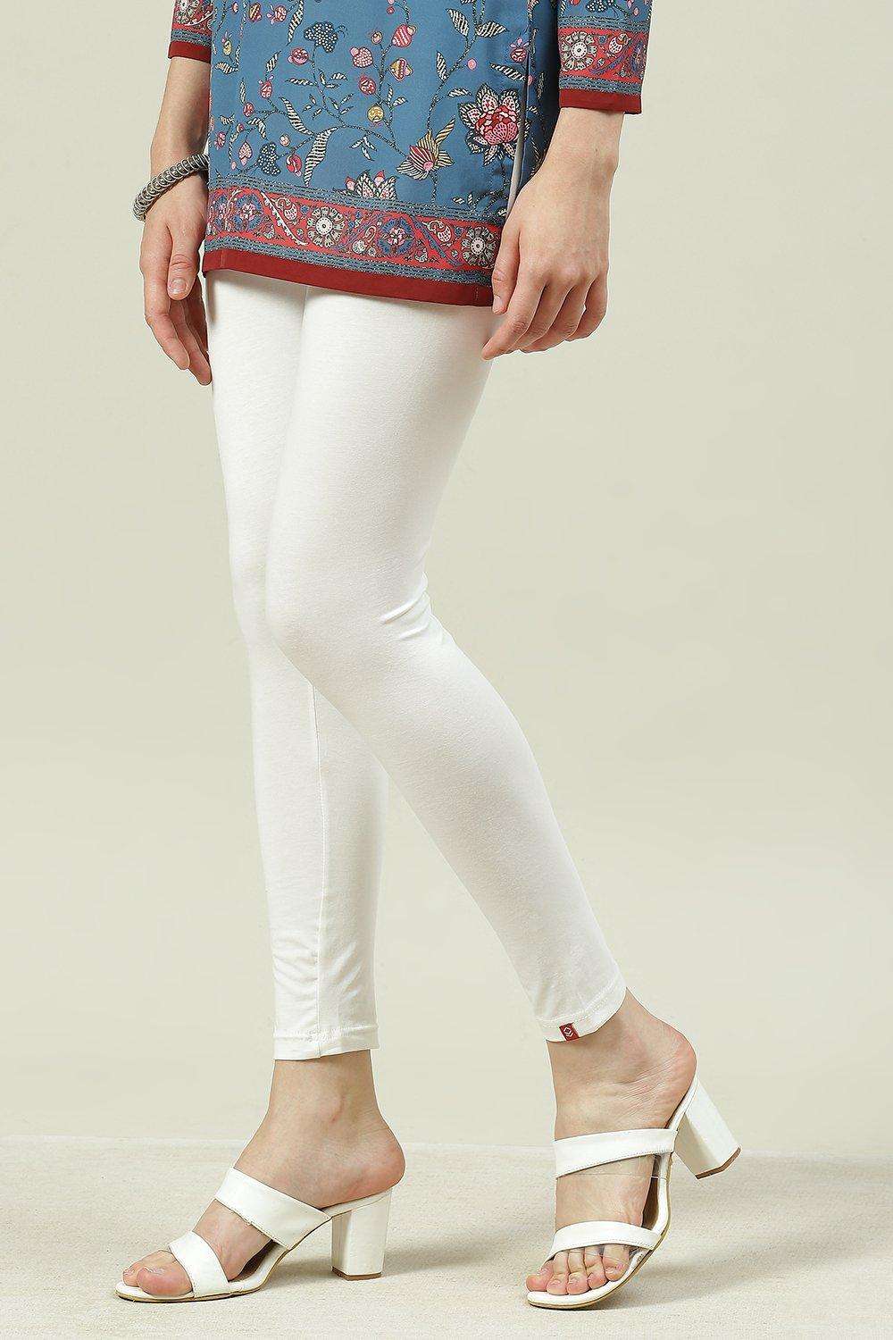 Navy Cotton Blend Solid Leggings image number 0