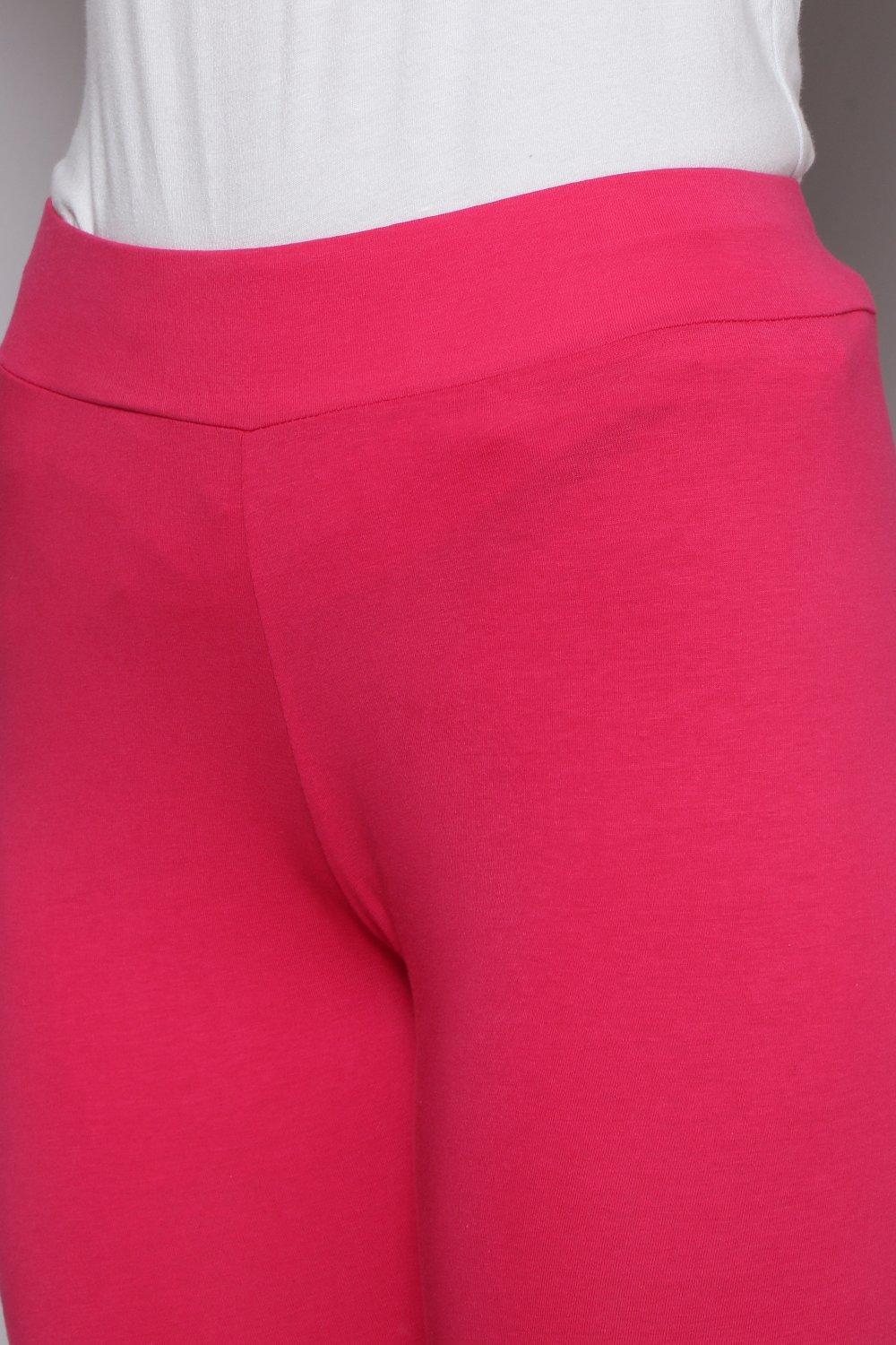 Black Cotton Blend Solid Leggings image number 1