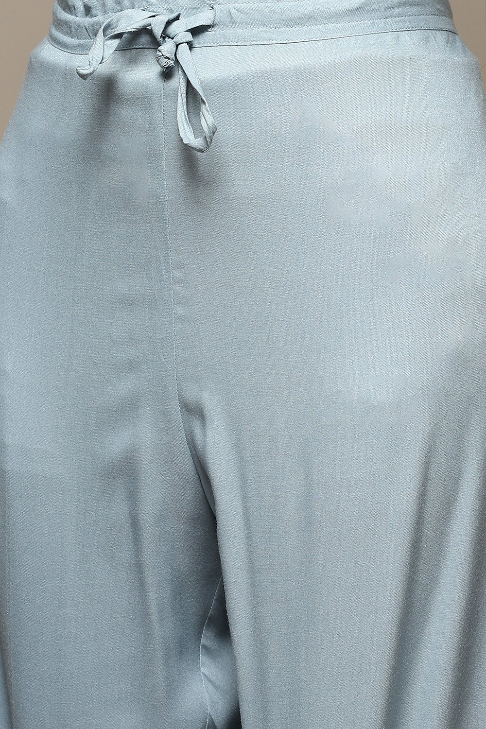 Powder Pink Cotton Blend Straight Kurta Palazzo Suit Set image number 2
