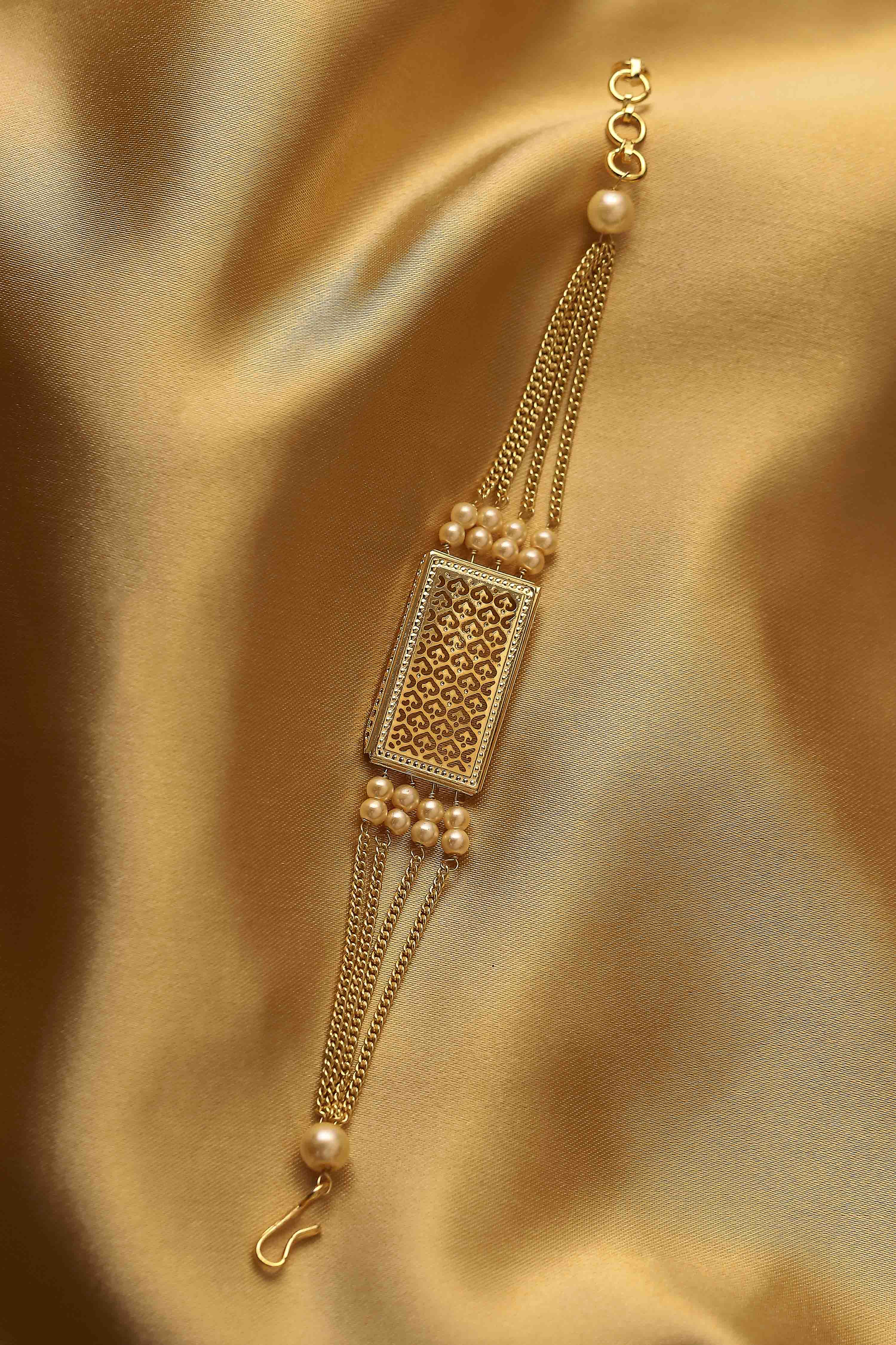 Gold Brass Filigree Bracelet image number 0