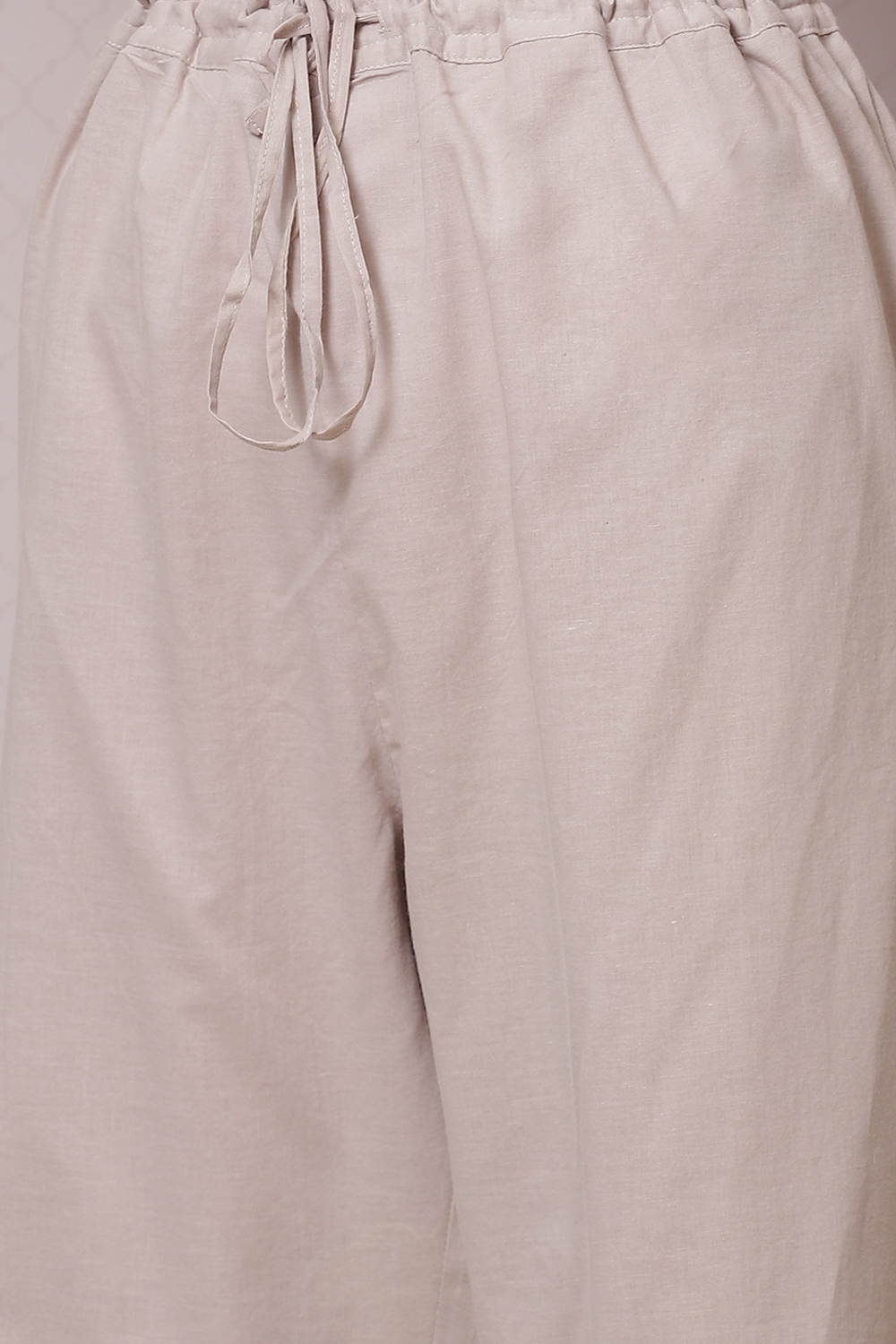 Off White Cotton Straight Kurta Palazzo Suit Set image number 7