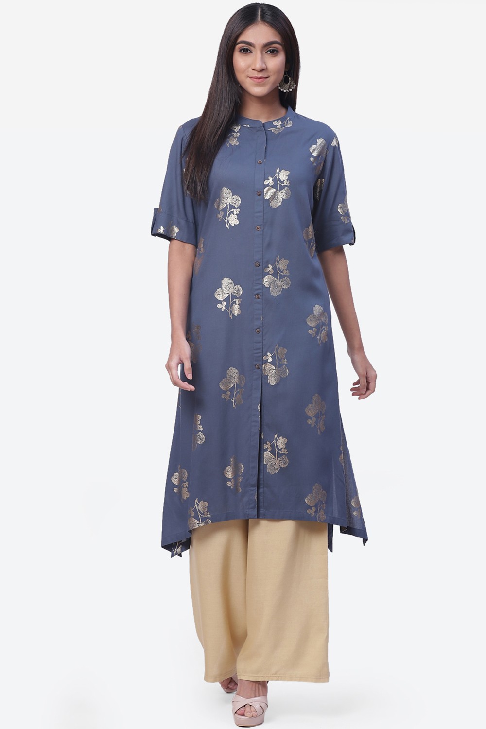 Fuchsia Rayon Asymmetric Kurta image number 0