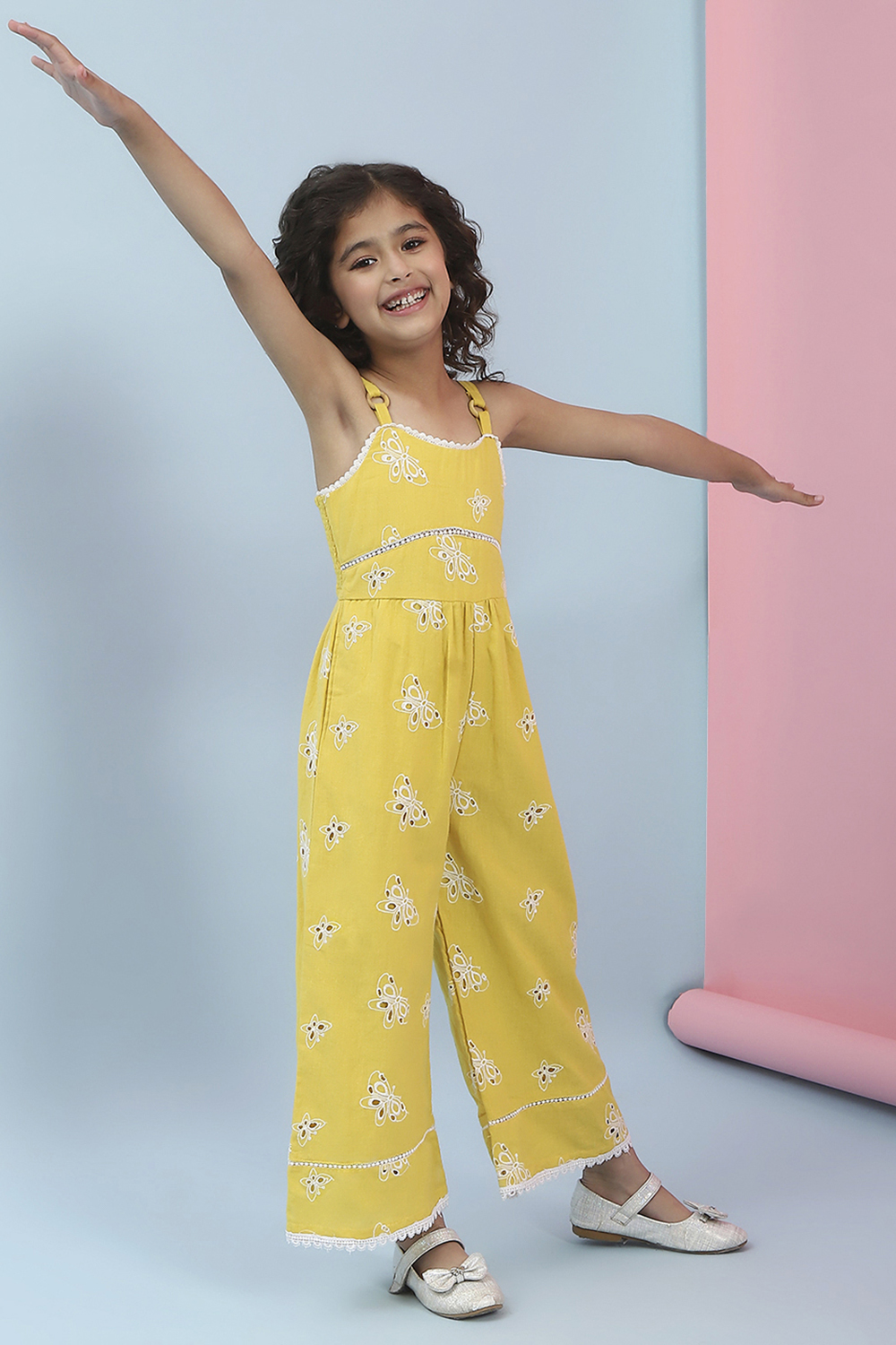 Yellow Cotton Jumpsuit image number 6