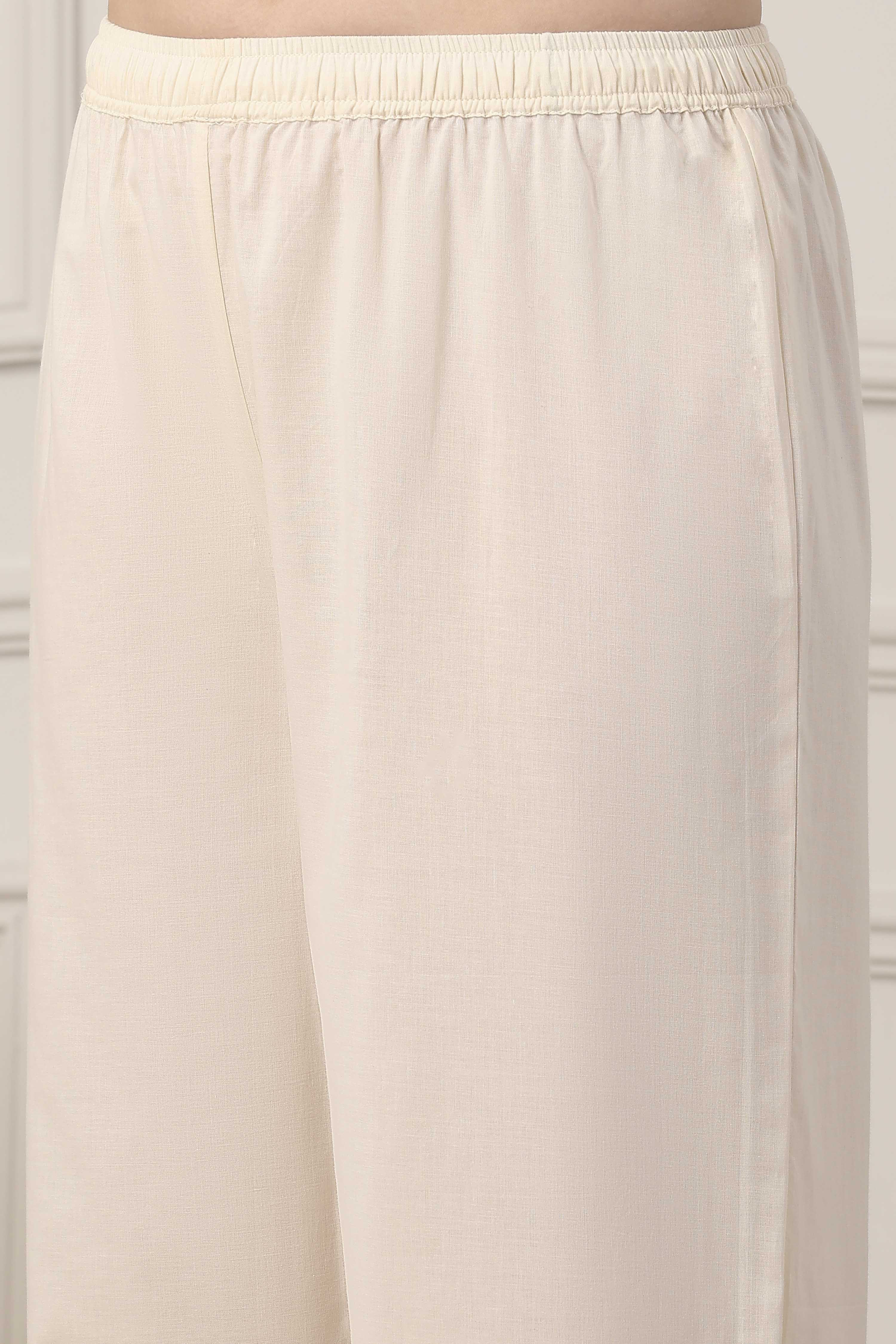 White Cotton Anarkali Suit Set image number 2