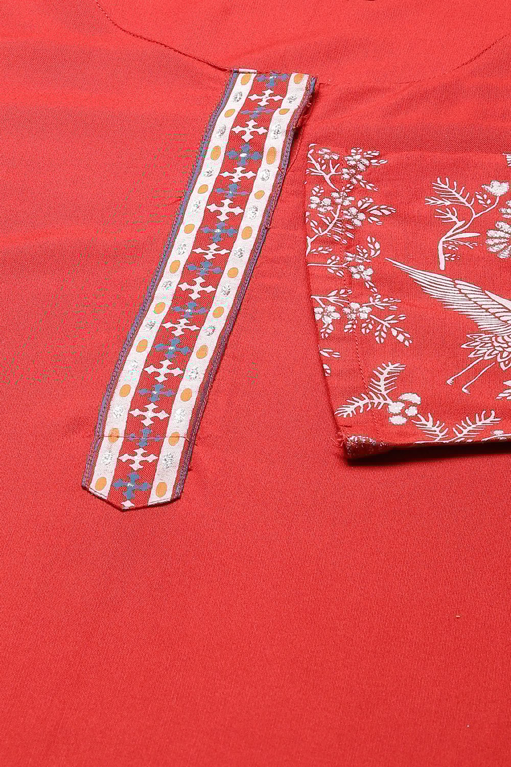 Ochre Straight Viscose Kurta image number 1